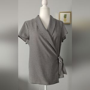 Adrianna Papell Monochrome Wrap Blouse